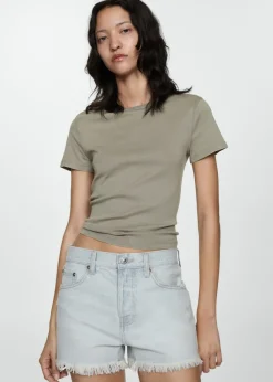 MANGO Krótkie Spodenki*Szorty dżinsowe z postrzępionym dołem