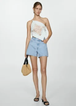 MANGO Krótkie Spodenki*Szorty dżinsowe z wysokim stanem