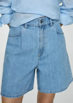 MANGO Krótkie Spodenki*Szorty dżinsowe z zaszewkami