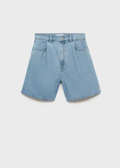 MANGO Krótkie Spodenki*Szorty dżinsowe z zaszewkami