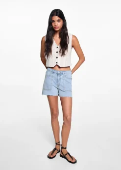 MANGO Krótkie Spodenki*Szorty dżinsowe ze średnim stanem