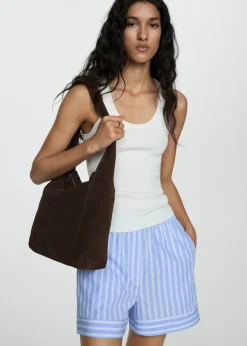 MANGO Krótkie Spodenki*Szorty o prostym kroju w paski