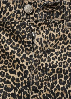 MANGO Krótkie Spodenki*Szorty o prostym kroju w lamparcie cętki