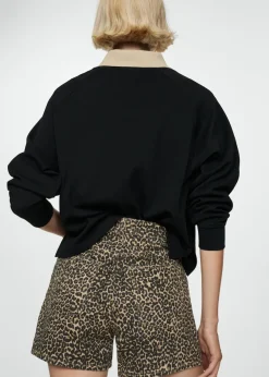 MANGO Krótkie Spodenki*Szorty o prostym kroju w lamparcie cętki