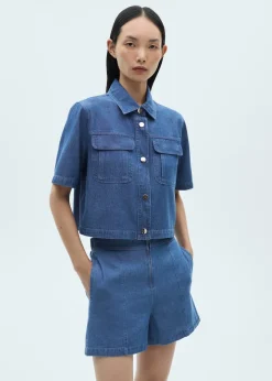 MANGO Krótkie Spodenki*Szorty z bawełny w dżinsowym stylu