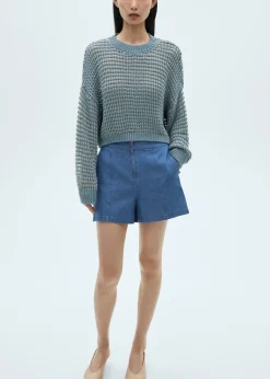 MANGO Krótkie Spodenki*Szorty z bawełny w dżinsowym stylu