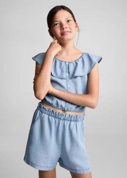 Dzieci MANGO Szorty I Spódnice*Szorty z lyocellu z elastycznym pasem