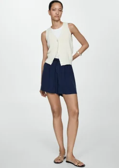 MANGO Krótkie Spodenki*Szorty z lyocellu z elastycznym pasem