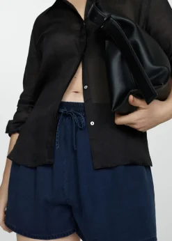 MANGO Krótkie Spodenki*Szorty z lyocellu z elastycznym pasem