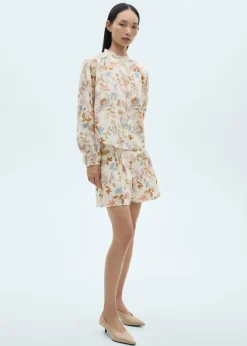 MANGO Krótkie Spodenki*Szorty z zaszewkami i kwiatowym wzorem