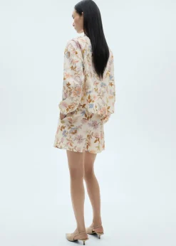 MANGO Krótkie Spodenki*Szorty z zaszewkami i kwiatowym wzorem