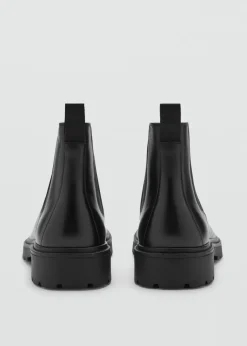 MANGO Skóra|Buty*Sztyblety skórzane na podeszwie z bieżnikiem