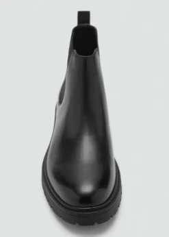 MANGO Skóra|Buty*Sztyblety skórzane na podeszwie z bieżnikiem