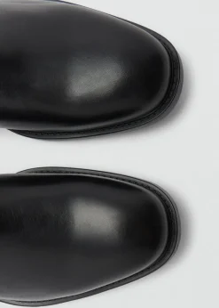 MANGO Skóra|Buty*Sztyblety ze skóry antykowanej