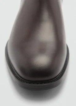 MANGO Skóra|Buty*Sztyblety ze skóry antykowanej