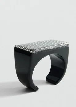 MANGO Biżuteria*Sztywna bransoletka z kryształkami