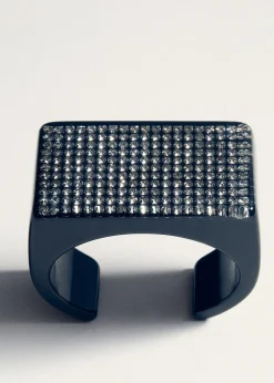 MANGO Biżuteria*Sztywna bransoletka z kryształkami