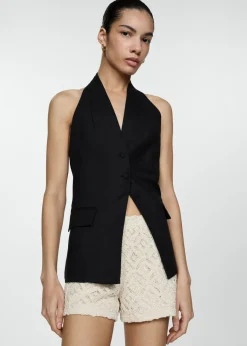 MANGO Krótkie Spodenki*Szydełkowe spodenki o prostym kroju