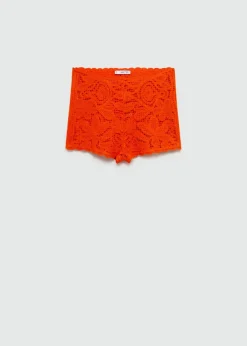 MANGO Krótkie Spodenki*Szydełkowe spodenki z motywem kwiatów