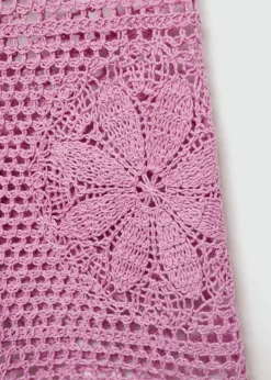 MANGO Krótkie Spodenki*Szydełkowe spodenki z motywem kwiatów