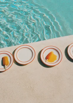 MANGO Zastawa Stołowa*Talerz deserowy z kamionki z podwójną obwódką