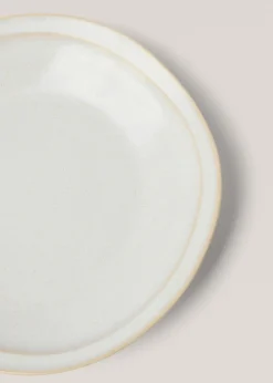 MANGO Zastawa Stołowa*Talerz deserowy z kamionki z obwódką w postarzanym stylu
