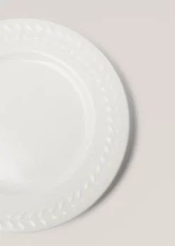 MANGO Zastawa Stołowa*Talerz deserowy z kamionki z wypukłym wzorem w jodełkę