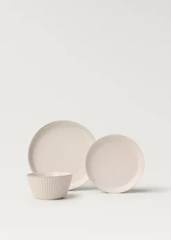 MANGO Zastawa Stołowa*Talerz deserowy z wypukłym wzorem w fale