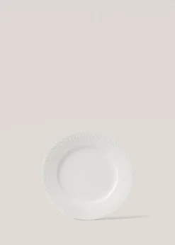 MANGO Zastawa Stołowa*Talerz płaski z kamionki z wypukłym wzorem w jodełkę