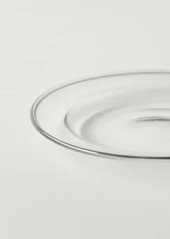 MANGO Zastawa Stołowa*Talerz ze szkła borokrzemowego ze srebrną obwódką