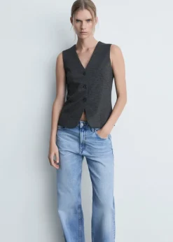 MANGO Kamizelki*Taliowana kamizelka na guziki