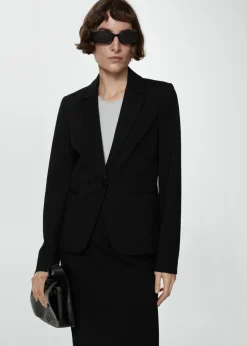 MANGO Marynarki*Taliowana marynarka z dzianiny punto roma