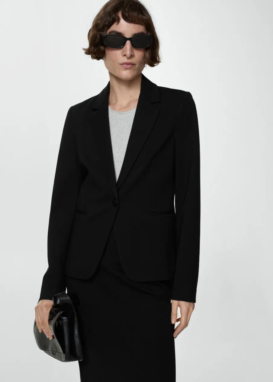 MANGO Marynarki*Taliowana marynarka z dzianiny punto roma