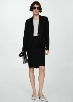 MANGO Marynarki*Taliowana marynarka z dzianiny punto roma