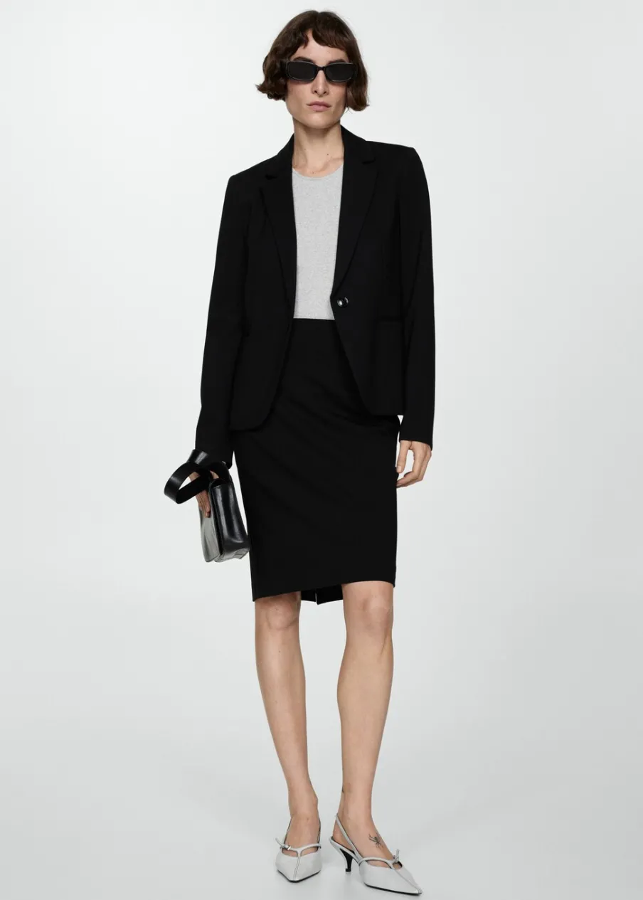 MANGO Marynarki*Taliowana marynarka z dzianiny punto roma