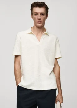 MANGO Koszulki|Koszulki Polo*Teksturowana koszulka polo z bawełny