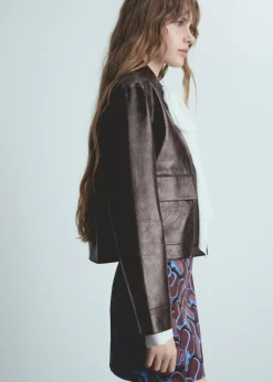 MANGO Kurtki*Teksturowany żakiet z kieszeniami