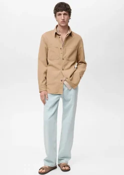 MANGO Kurtki I Koszule Wierzchnie|Koszule*Tencel regular fit overshirt