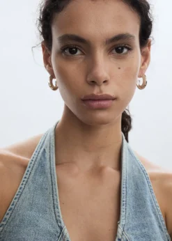 MANGO Topy|Kamizelki*Top dżinsowy z dekoltem halter