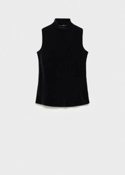 MANGO Topy|Koszulki*Top z aksamitu z półgolfem