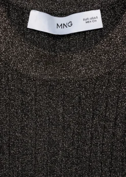 MANGO Topy*Top z dzianiny lureksowej z dekoltem halter