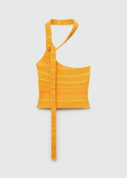 MANGO Topy*Top z dzianiny na jedno ramię