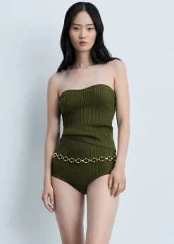 MANGO Topy*Top z dzianiny z dekoltem w serce