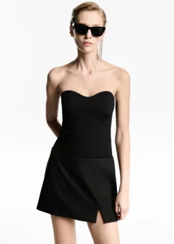 MANGO Topy*Top z dzianiny z dekoltem w serce