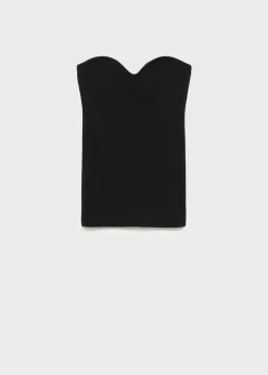 MANGO Topy*Top z dzianiny z dekoltem w serce