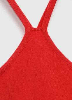 MANGO Topy*Top z dzianiny z dekoltem halter