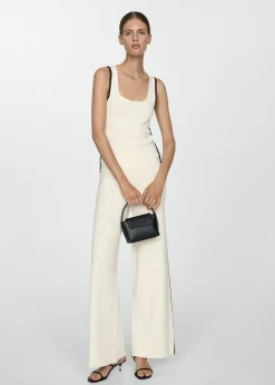 MANGO Topy*Top z dzianiny z kontrastowym wykończeniem