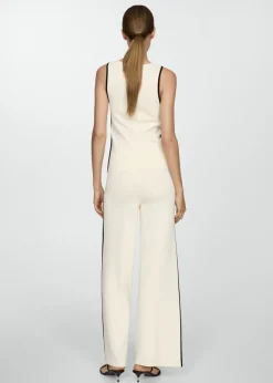 MANGO Topy*Top z dzianiny z kontrastowym wykończeniem