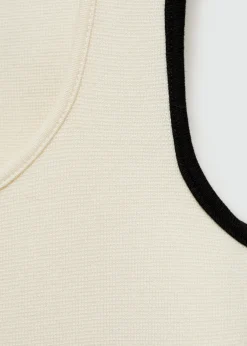 MANGO Topy*Top z dzianiny z kontrastowym wykończeniem