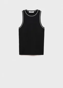 MANGO Topy*Top z dzianiny z kontrastowym wykończeniem